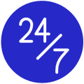 7 jours sur 7 et 24h/24